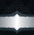 Decorative black & silver floral luxury wallpaper pattern background Royalty Free Stock Photo