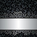 Decorative black & silver luxury vintage wallpaper background