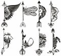 Vector Arrows vector illustration with animals. Tattoo art for your design.