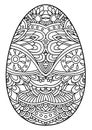 Decorative black and white Easter egg. Royalty Free Stock Photo
