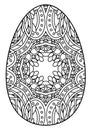 Decorative black and white Easter egg. Royalty Free Stock Photo