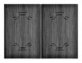 Decorative a black white two wooden kitchen oak cabinet door Royalty Free Stock Photo