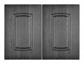 Decorative black white two wooden oak kitchen cabinet door Royalty Free Stock Photo
