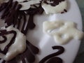 Decorative black and whitechocolate candy Royalty Free Stock Photo