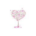 Beautiful decorative blossoming tree in heart shape