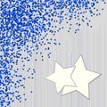 Decorative blue background with confetti from stars Royalty Free Stock Photo