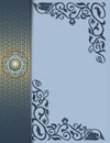 Decorative blue background with ornament. Royalty Free Stock Photo