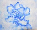 Decorative blue flower, watercolor illustration. Watercolor paint texture Royalty Free Stock Photo