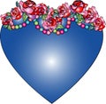 Decorative blue love heart