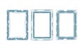 Decorative blue picture frames in various sizes set against a plain background Royalty Free Stock Photo