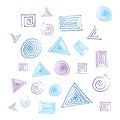 Decorative blue purple violet doodles Royalty Free Stock Photo