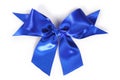 Decorative blue satin bow Royalty Free Stock Photo