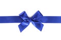 Decorative blue satin bow Royalty Free Stock Photo
