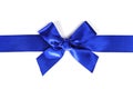 Decorative blue satin bow Royalty Free Stock Photo