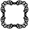 Decorative border insignia icon illustration graphic design, black decorative frame isolated on white background Royalty Free Stock Photo