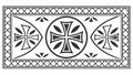 Decorative Border with Maltese Cross & Geometric Patterns, vector design Generative AI Royalty Free Stock Photo