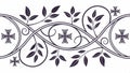 Decorative border pattern with crosses and leaves ornate design vector design Generative AI Royalty Free Stock Photo