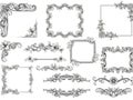Decorative borders and frames collection, isolated on white background Royalty Free Stock Photo