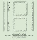 Decorative borders with snowflakes - merry christmas - vector set Royalty Free Stock Photo