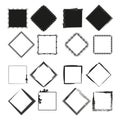 Decorative borders Vector collection. Assorted frames set. Monochrome square design.