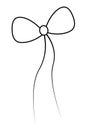 Decorative bow. Sketch. Decoration for a gift, surprise, bouquet with ribbons. The ribbon is beautifully tied. Knot.
