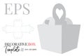 Decorative gift box with heart, die cut template Royalty Free Stock Photo