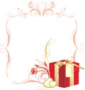 Decorative box and hearts in the frame Royalty Free Stock Photo