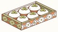 Decorative Box of Traditional Middle Eastern Sweets Vector, vector design Generative AI Royalty Free Stock Photo