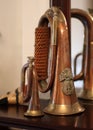 Decorative brass bugle in stately home Royalty Free Stock Photo