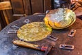 Decorative brass work at a shop on El Moez street in Old Cairo