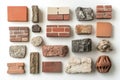 Decorative Brick Arrangement on White Backdrop Royalty Free Stock Photo