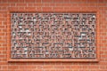 Decorative brick bookshelf wall feature Royalty Free Stock Photo