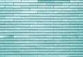 Decorative brick wall in cyan tone Royalty Free Stock Photo