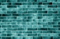 Decorative brick wall in cyan tone Royalty Free Stock Photo