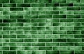 Decorative brick wall in green tone Royalty Free Stock Photo