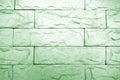 Decorative brick wall in green tone Royalty Free Stock Photo