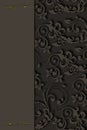 Decorative brown background with a floral motif