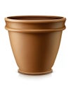 Decorative brown pot on white background, created with generative AI