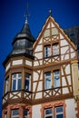 Decorative building facades in Bernkastel-Mosel Valley, Germany.CR2 Royalty Free Stock Photo