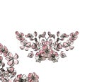 Decorative bundle of watercolor corner and composition of pastel pink illustration. Blossom brunch in sketch style