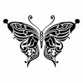 Vector Butterfly black tattoo design Royalty Free Stock Photo