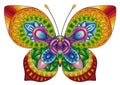 Vector Coloring book for adults. Decorative butterfly of bright colors. image for print on clothes, coloring, backgrounds