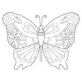 Decorative butterfly Coloring book for adult Royalty Free Stock Photo