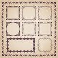 Decorative calligraphic frames in vintage style - vector set