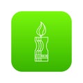 Decorative candle icon green vector Royalty Free Stock Photo