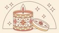 Decorative candle and patterned jar, cozy home ambiance icon, vector design Generative AI Royalty Free Stock Photo