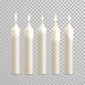 Decorative candle white vector set Royalty Free Stock Photo