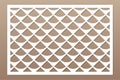 Decorative card for cutting laser or plotter. Diagonal square pattern panel. Laser cut. Ratio 2:3. Vector illustration