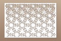 Decorative card for cutting. Linear geometric mosaic pattern. Laser cut. Ratio 2:3. Vector illustration