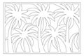 Decorative card for cutting. Palm leaf pattern. Laser cut panel. Ratio 2:3. Vector illustration Royalty Free Stock Photo